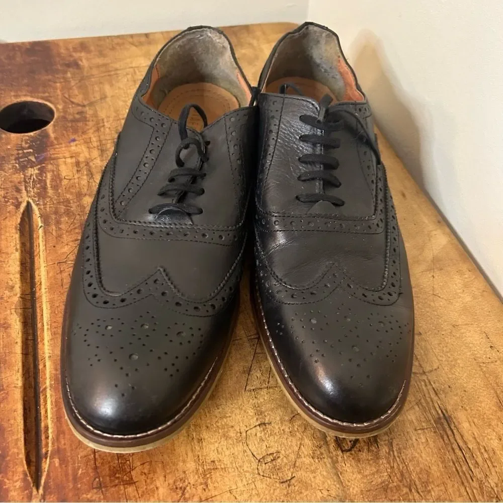 Stafford Black Leather Oxford Dress Shoes Men’s 11 see INFO
